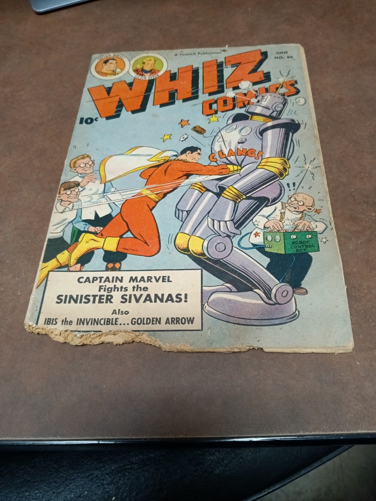 Whiz Comics 86 Fawcett 1947 Golden Age Shazam Captain Marvel Robot Sci-fi Cover