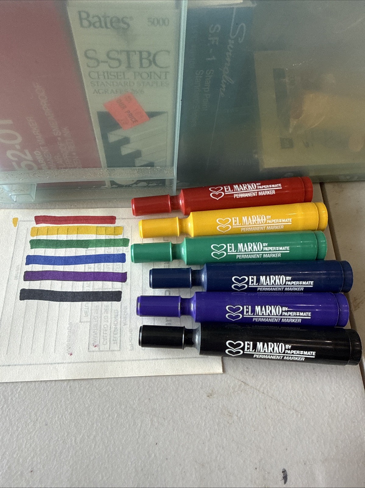 Vintage 1989 Paper Mate El Marko Permanent Markers Lot of 6 New From An Open Box