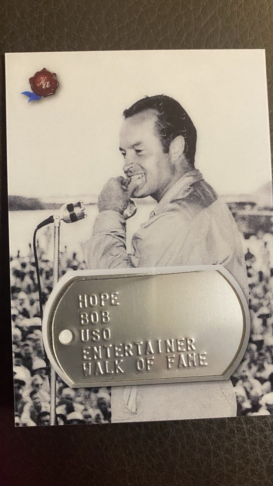 2021 Historic Autographs 1945 The End of the War Dog Tag #DTBH Bob Hope