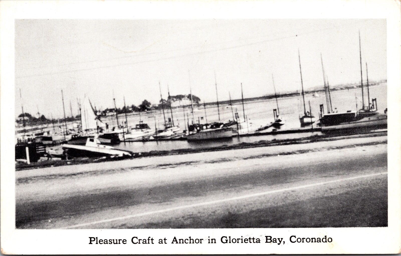 Postcard Pleasure Craft at Anchor in Glorietta Bay Coronado San Diego California