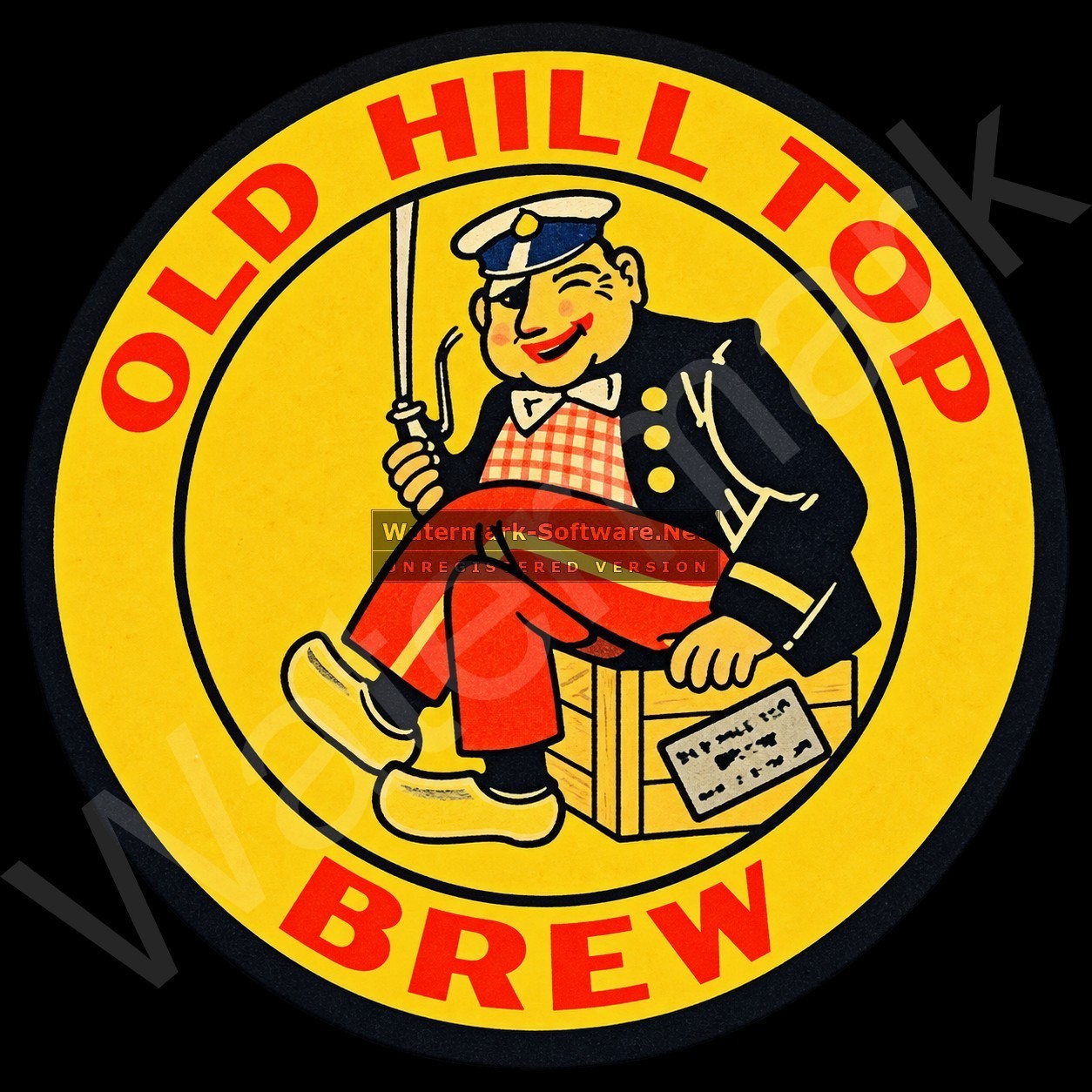 Old Hill Top Brew Vintage Sign 11.75