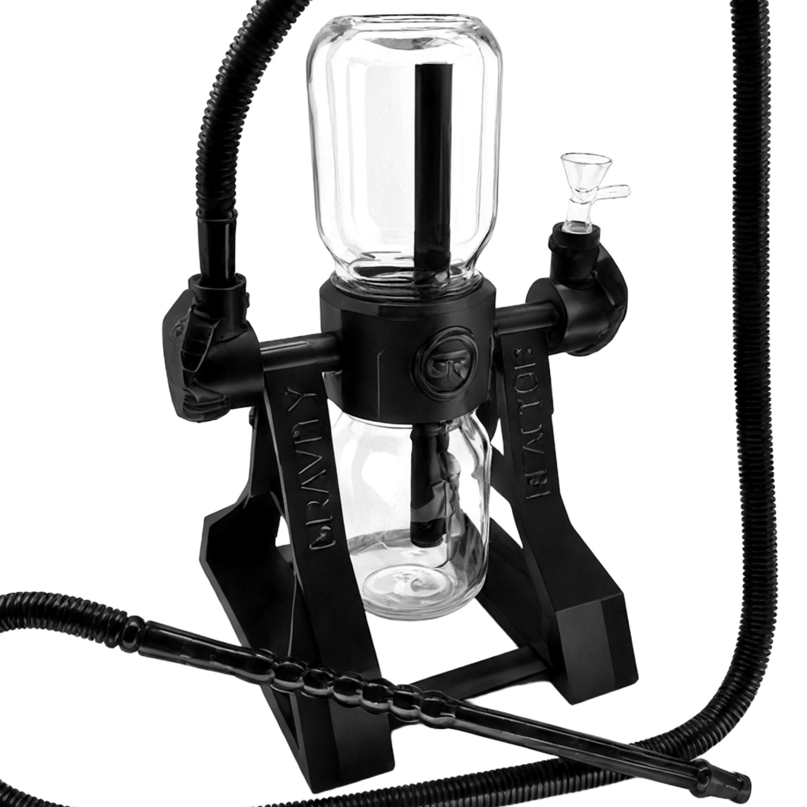 360° Rotating GRavity Bong Dual Glass Chamber  Water Hookah Pipe 14mm | Complete