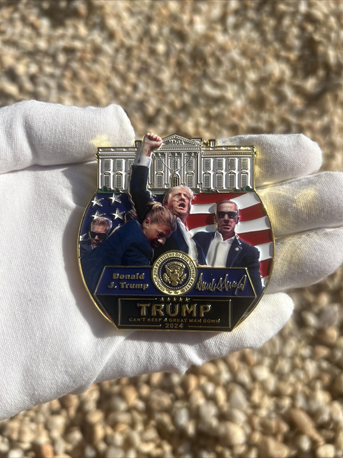Donald Trump Fight Shooting Assassination Challenge Coin - MAGA - ONLY 100 MADE