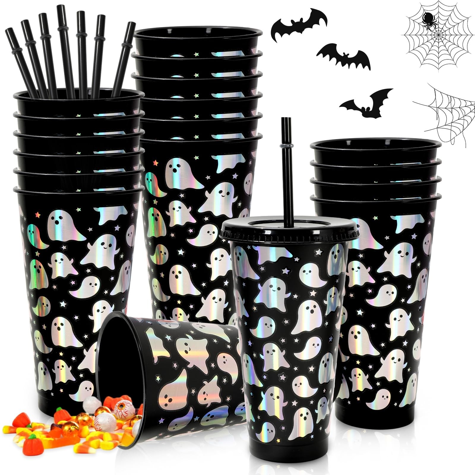 Whaline 12Pcs 2.4 inches (width) x 6.9 (height), Black Iridescent