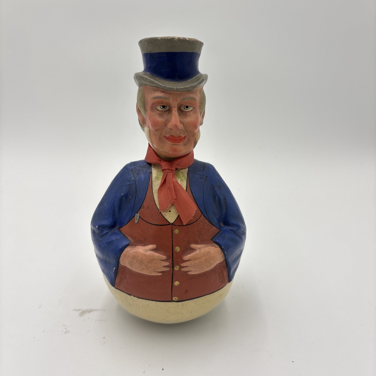 VTG Papier Mache Uncle Sam Roly Poly Toy Figure Patriotic Americana Tumbler⁠