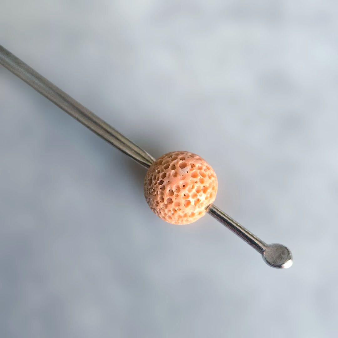 Japanese Semi-Retro Ball Kanzashi Coral Yukata Retro