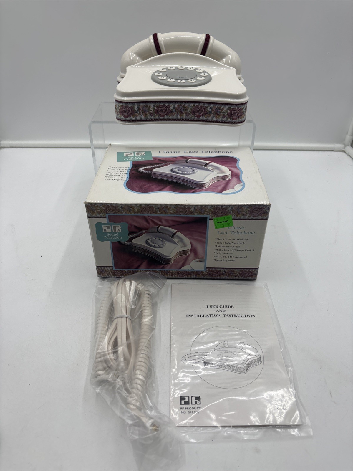 Vintage PF Sound Classic Lace Telephone Model 541.205 Retro Push Button NIB