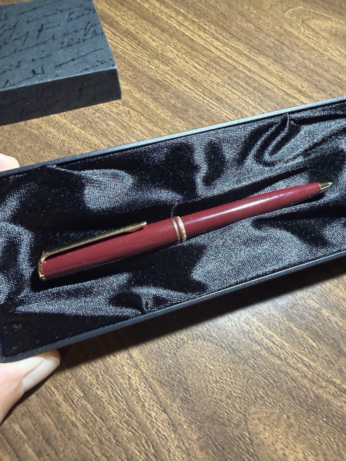 MONTBLANC Burgundy Classic Gold Trim Ballpoint Pen