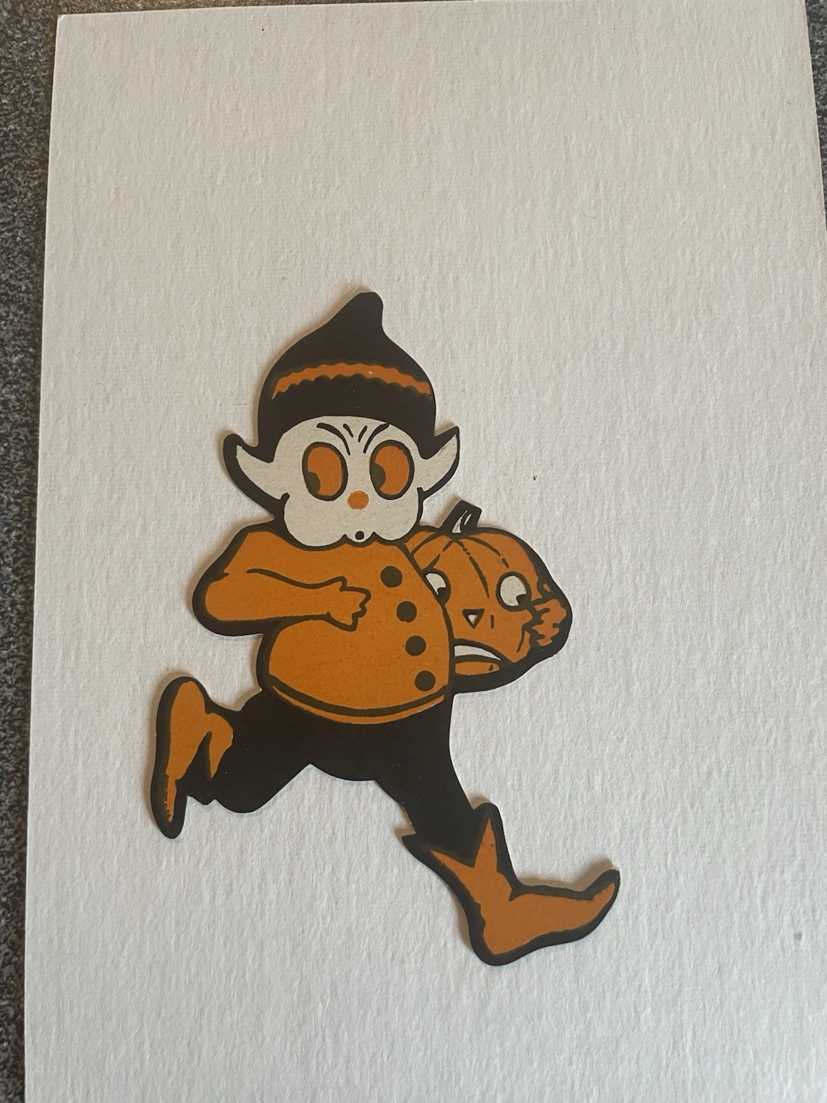 Antique Dennison Goblin Halloween Die Cut Ephemera Rare 1920’s