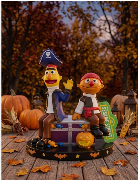 Bert and Ernie Sesame Street Halloween Pirate Figure Blue/Yellow/Orange 2026 NWT