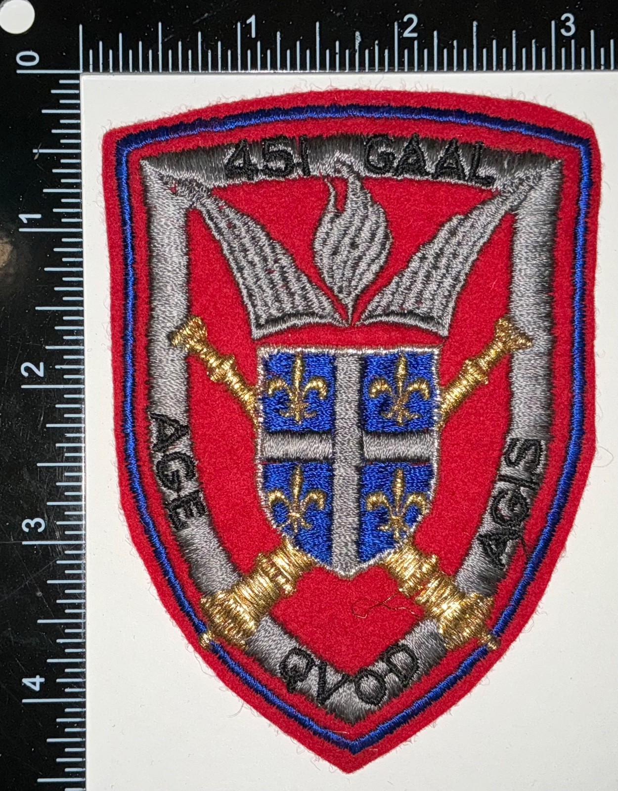 Post WWII French France Army 451st Light Anti Aircraft Artillery Group Patch