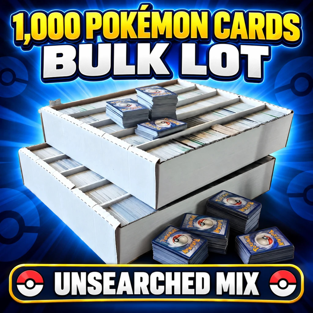 1000 Pokémon Card Lot - UNSEARCHED - Mixed Sets Common, Uncommon, Rare & Holo