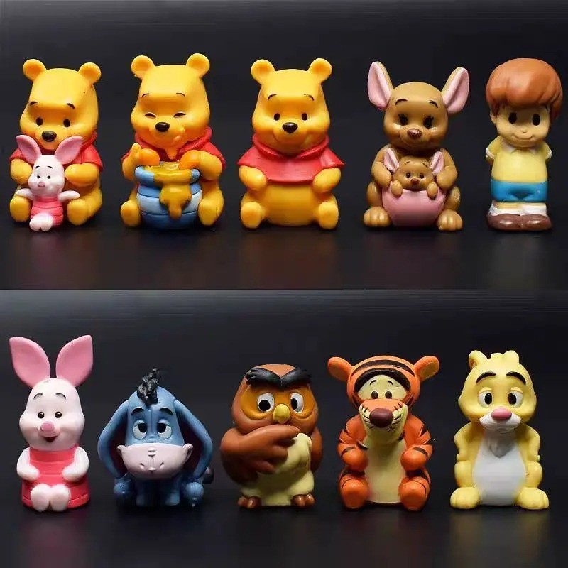 10pcs/set Cartoon Winnie The Pooh Action Figure Toy Pooh Bear Tigger Eeyore Pigl