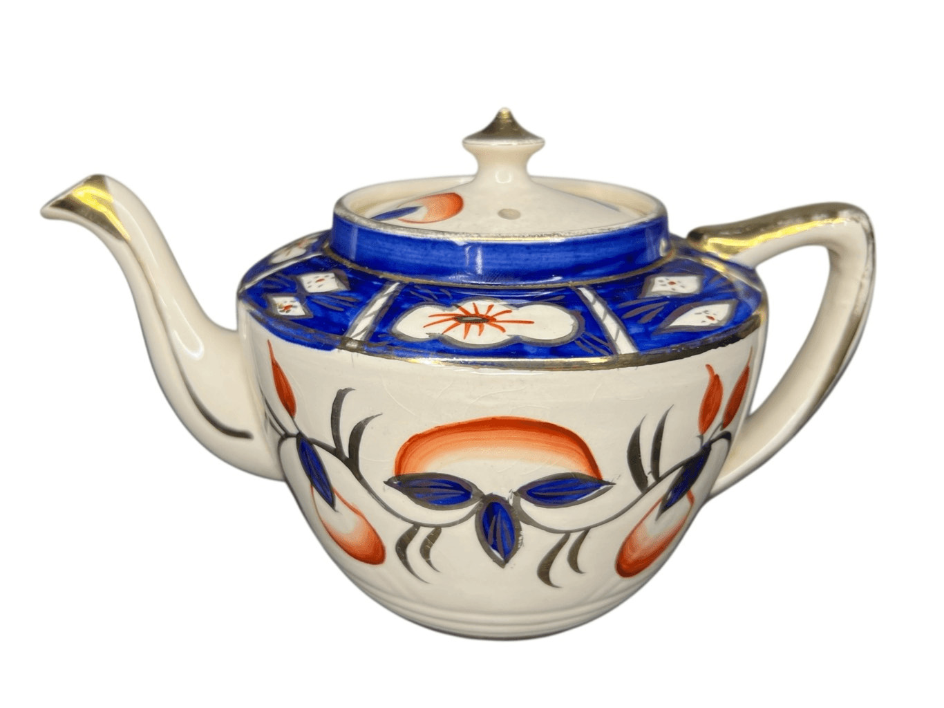 VINTAGE ARTHUR WOOD ENGLAND TEAPOT IMARI GAUDY WELSH 3783