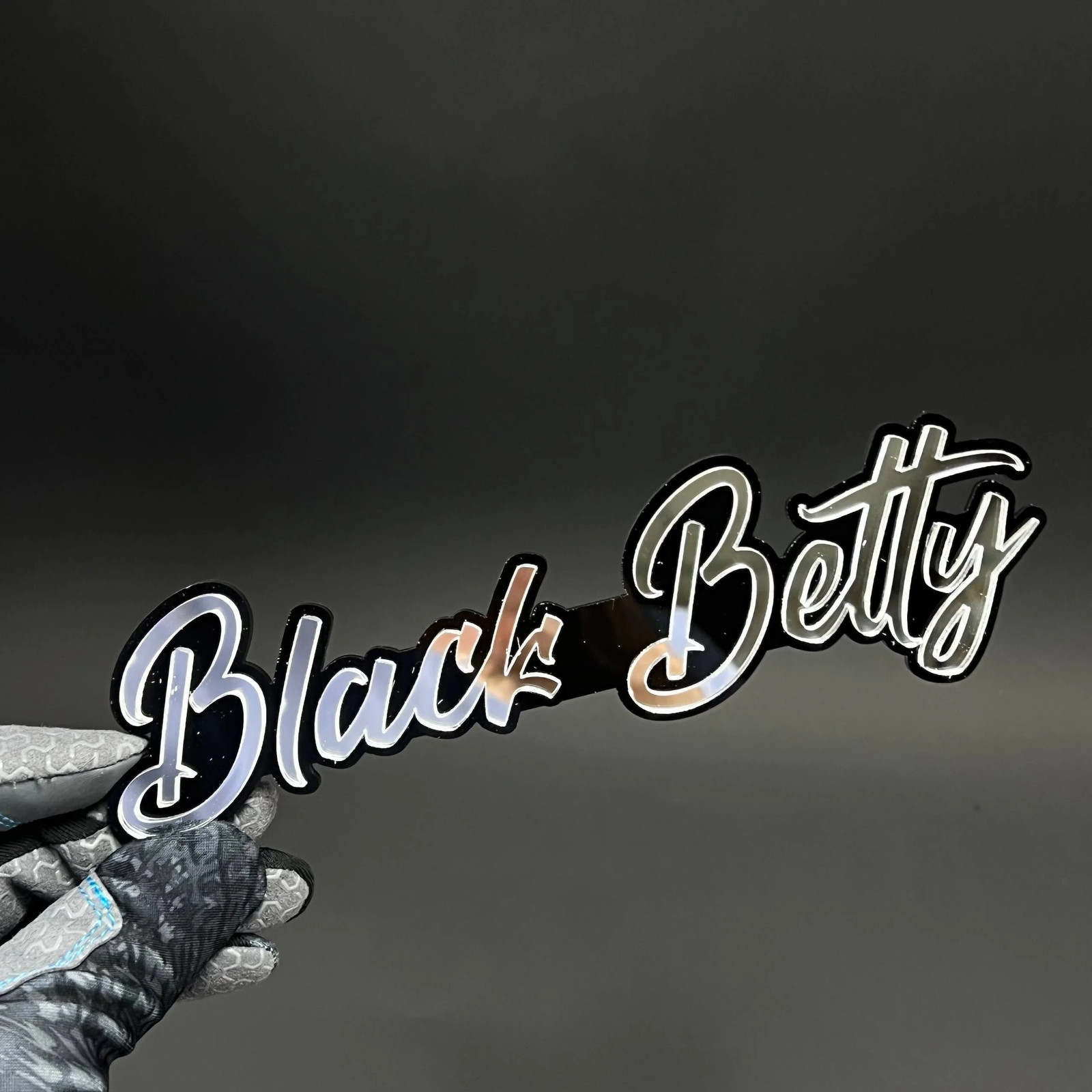1PC Black Betty Silver 3D Acrylic Badge - Car Truck Emblem Fender Sticker