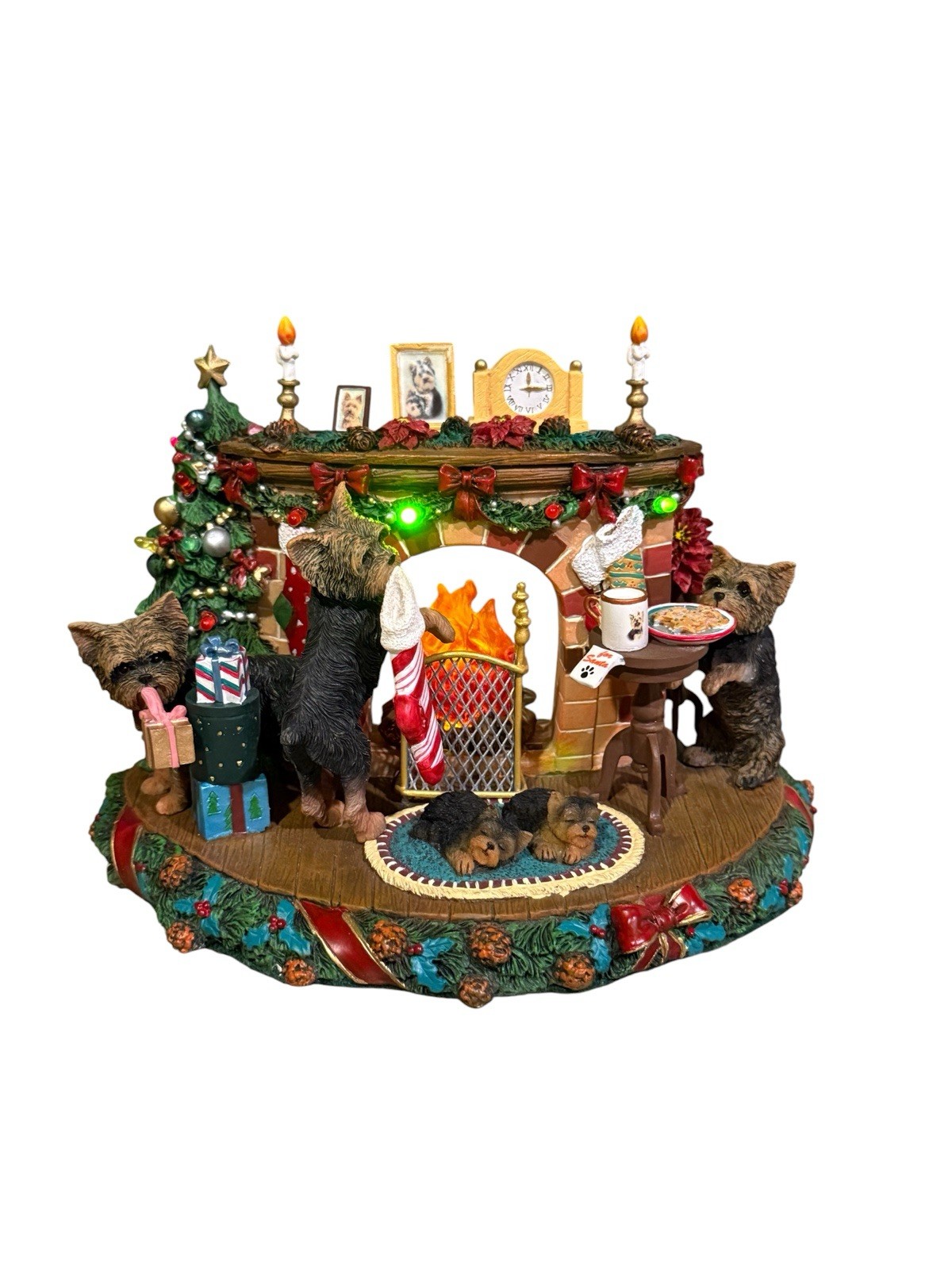 Danbury Mint “A Cozy Christmas Eve” Yorkie Fireplace 