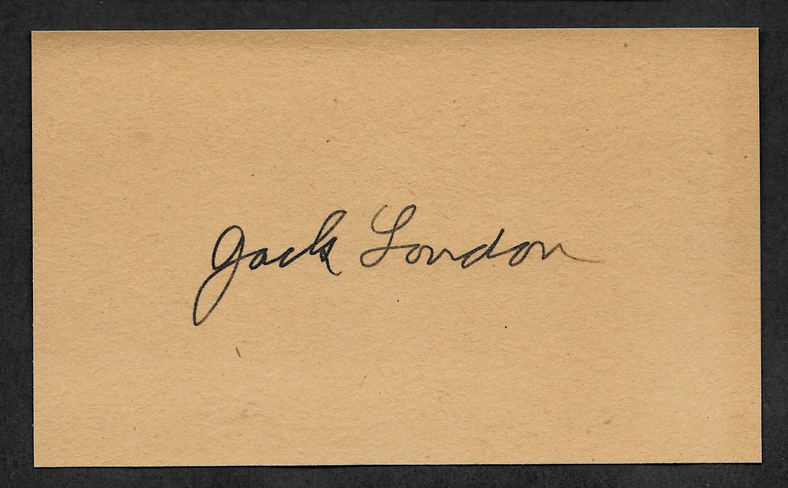 Jack London Autograph Reprint On Genuine Original Period 1908 3X5 Card 