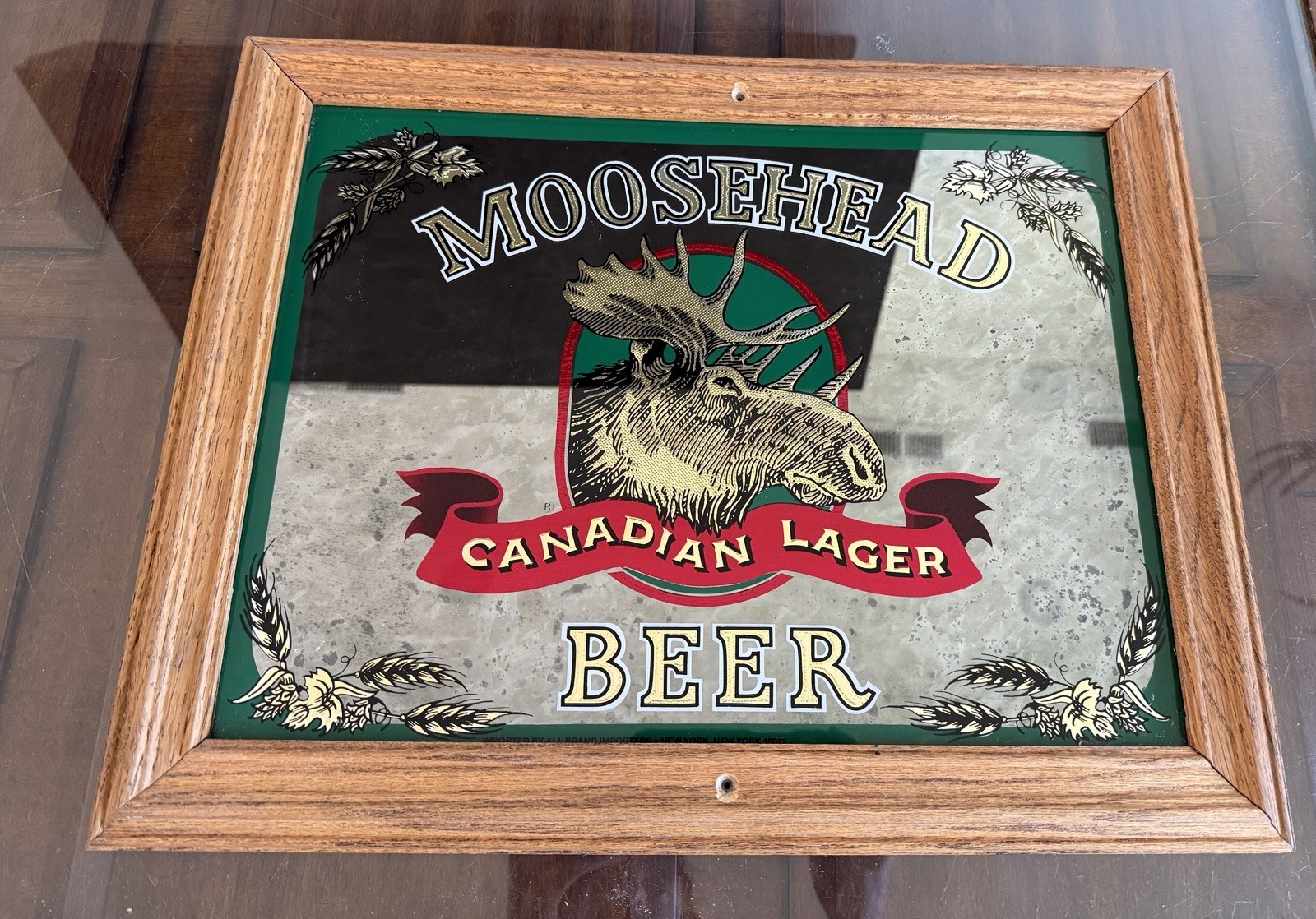 Bar decor, Vintage Moosehead Canadian Lager Breweriana Mirror 18x15