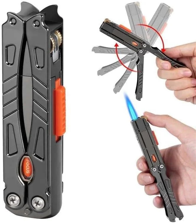 Cool Torch Lighter, Butane Refillable Fancy Lighter - Windproof Jet Flame Lighte