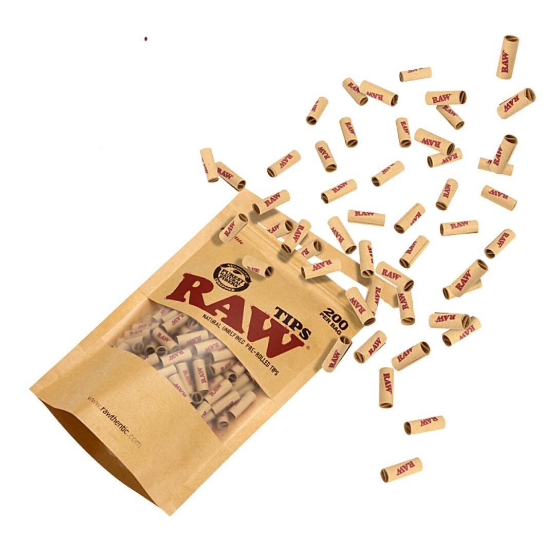 Raw Filter Tips Natural Unrefined Filters, Full Bag of 200 Raw Tips (6.5mm)