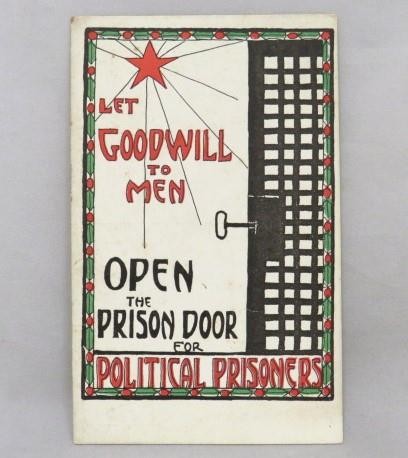 1919 'Open the Door for Political Prisoners' POSTCARD People's Freedom Union NYC
