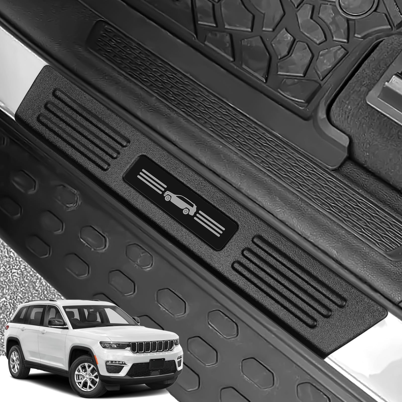 ZZEQYG 4 Pcs Door Sill Protector for Jeep Grand Cherokee (Not for L Model) 20...