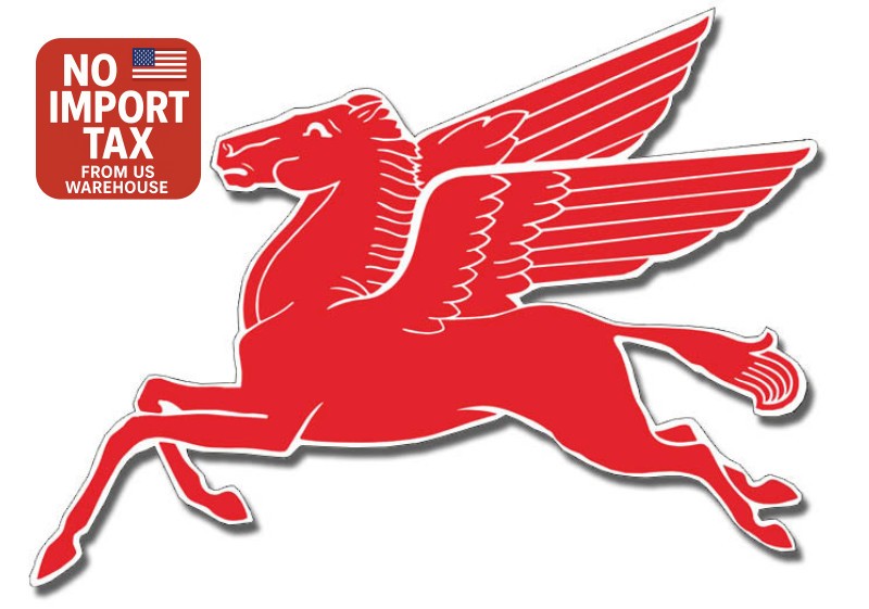 Motor Oil And Gas Large Mobil Pegasus Flying Horse Steel Cut Out  Sign