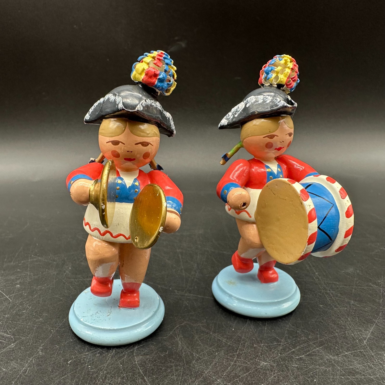 1980\'s Echt Handarbeit Wooden Drummer Girls Band 3\