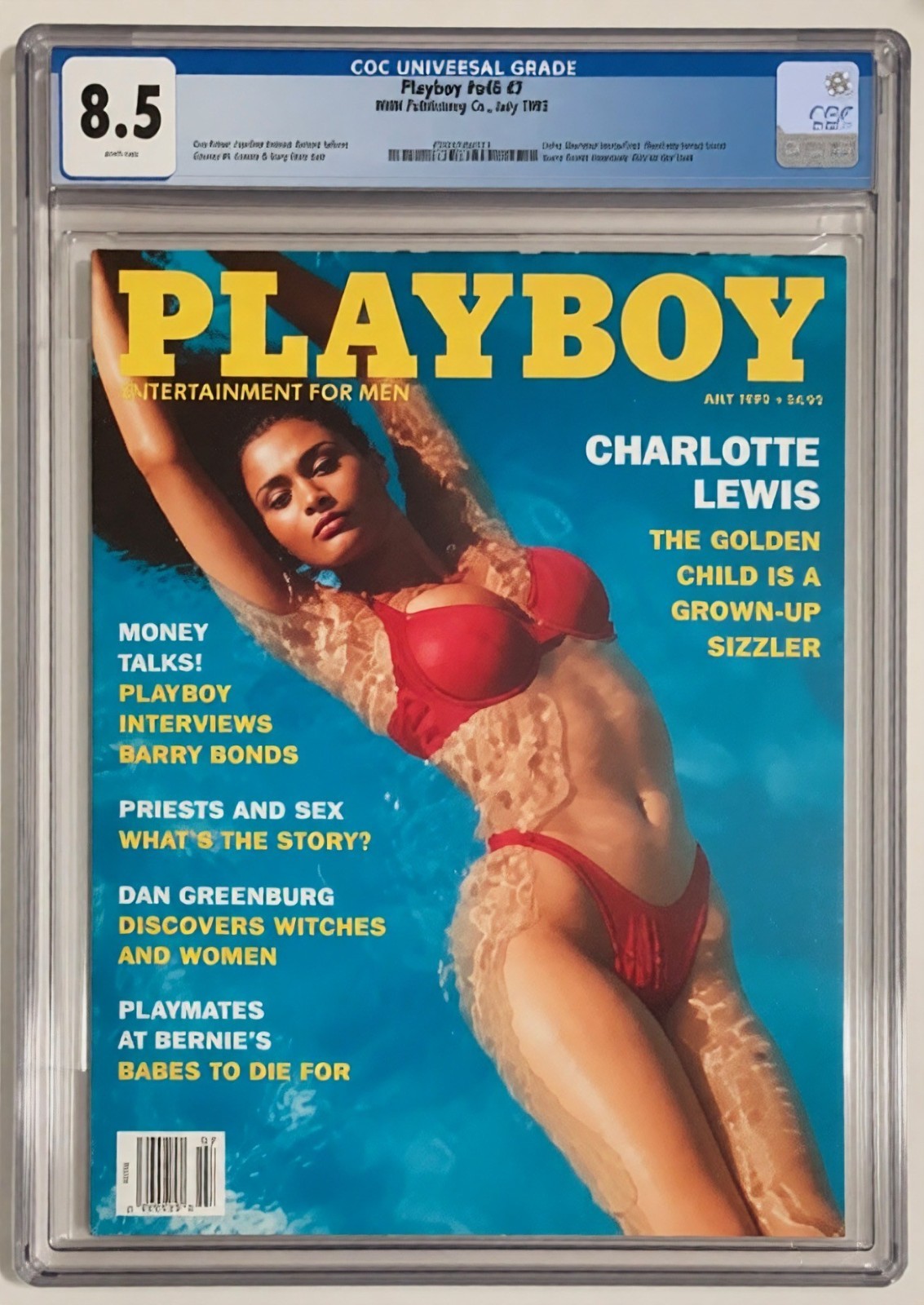 PLAYBOY JULY 1993 CGC 8.5 Low Pop - Barry Bonds Interview - CHARLOTTE LEWIS