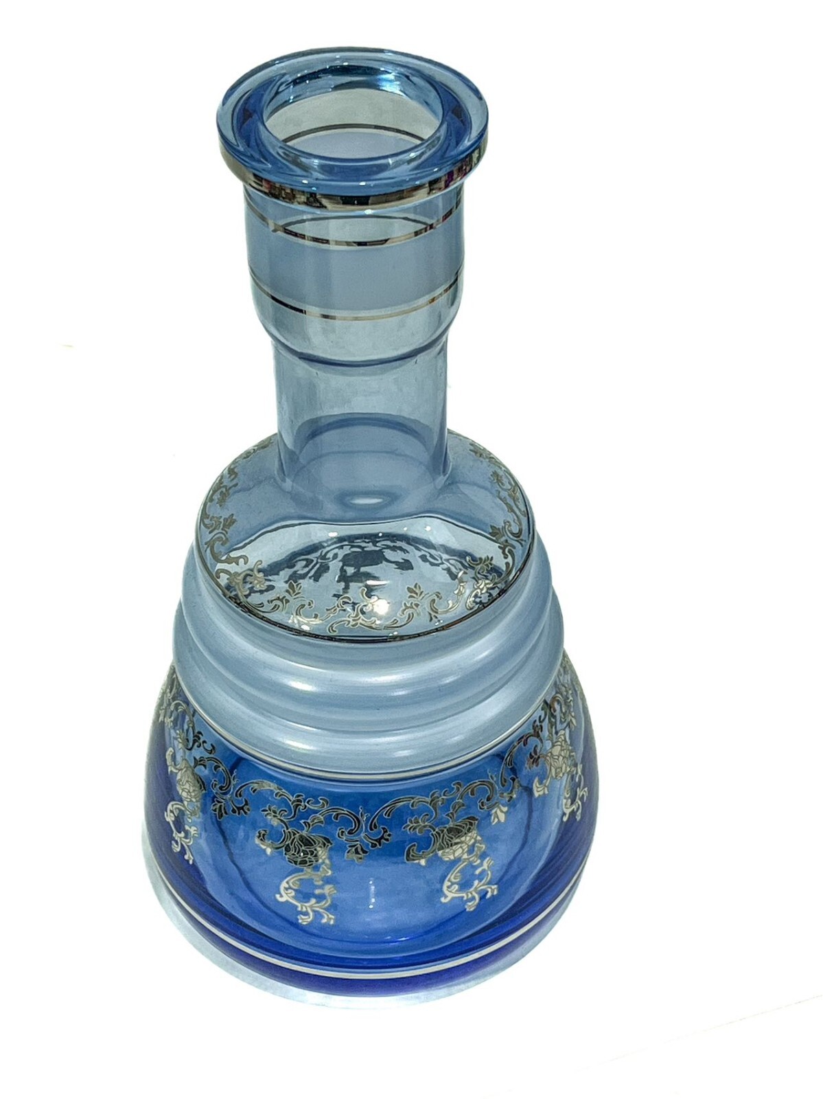 INHALE® 12''H  Hand Blown Crystal Glass Hookah Vase With 24k Gold Trimming