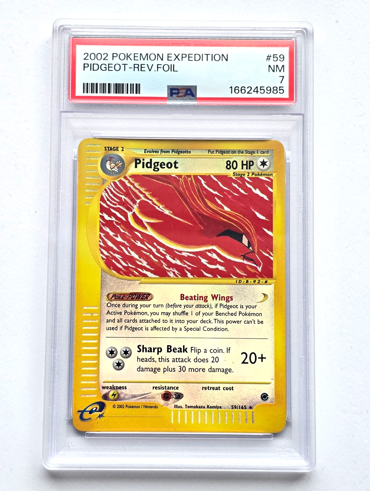 Pokemon Pidgeot 59/165 Expedition Rev Holo - PSA 7