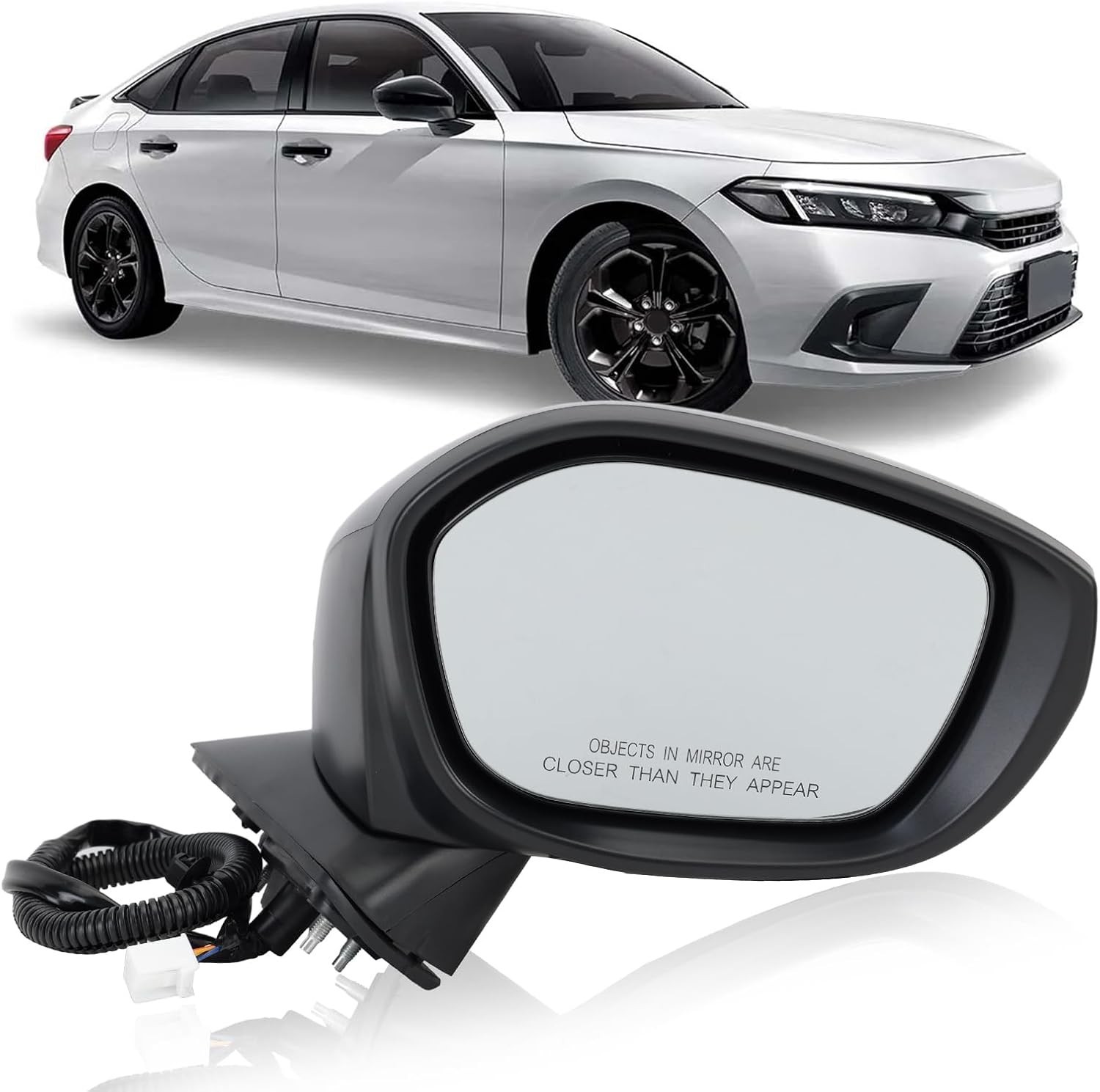 Right Passenger Side Mirror Compatible With 2022 2023 2024 2025 Honda Civic Seda