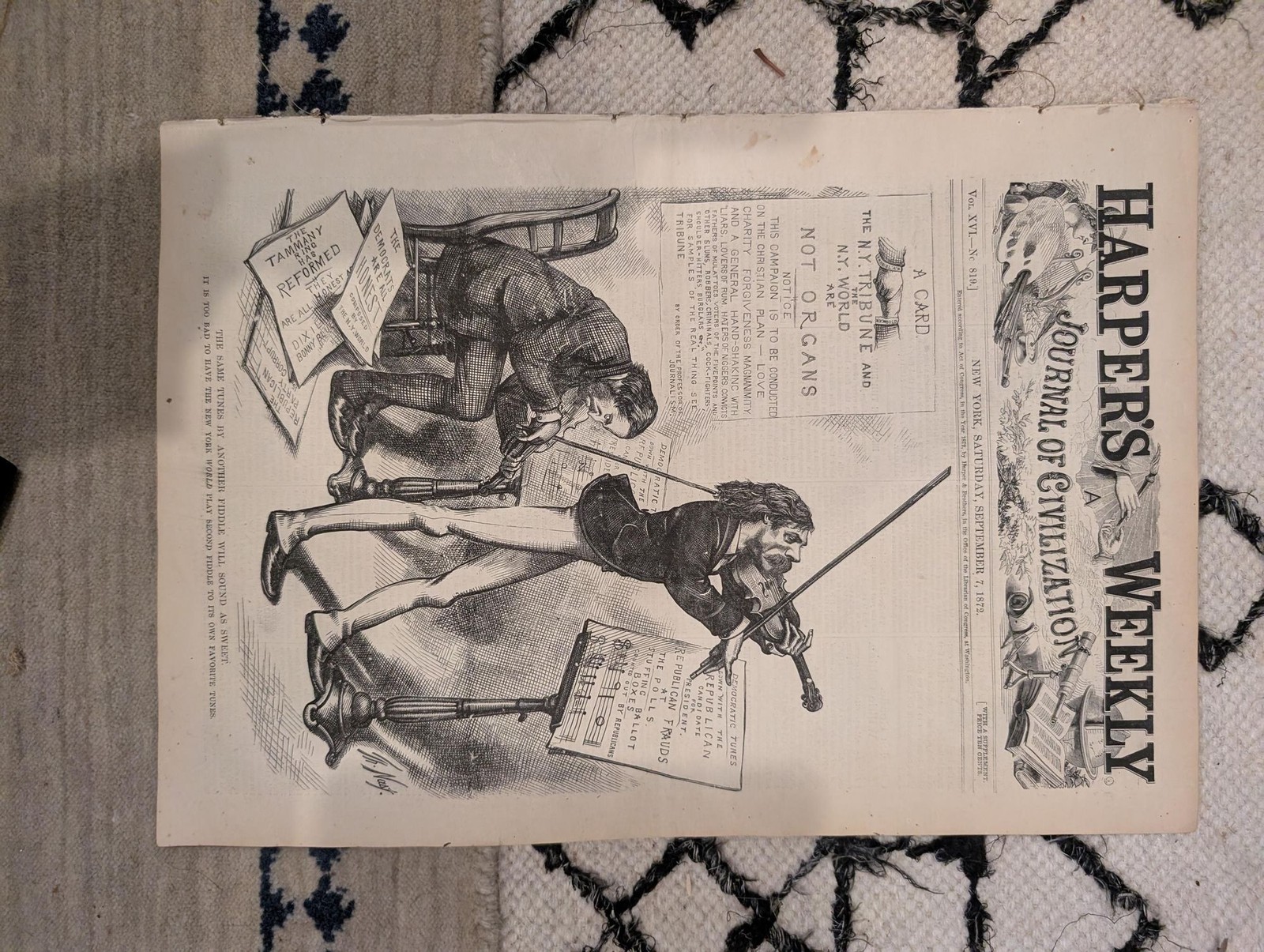 1872 Nast Democrats Republicans Harpers Weekly Sept 07 Reconstruction