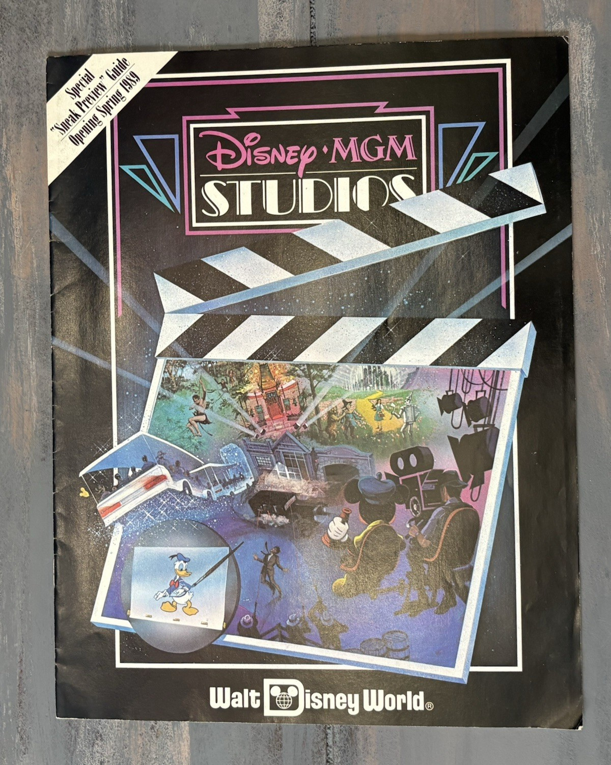 WDW Vintage 1988 Disney MGM Studios Booklet Sneak Preview Guide for Opening 1989