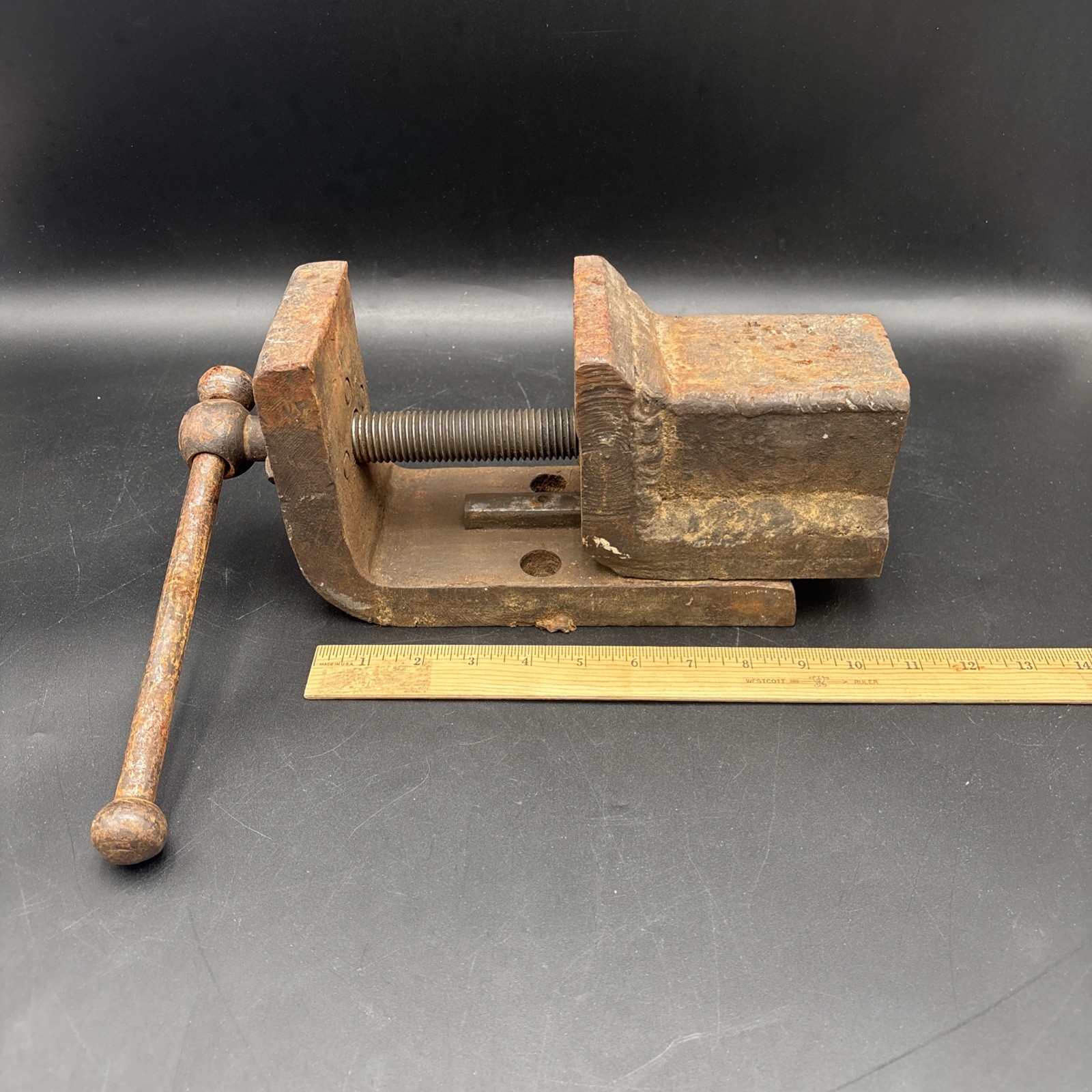 VINTAGE Heavy Duty 30 Pound Solid Iron Vise Drill Press Milling Machine