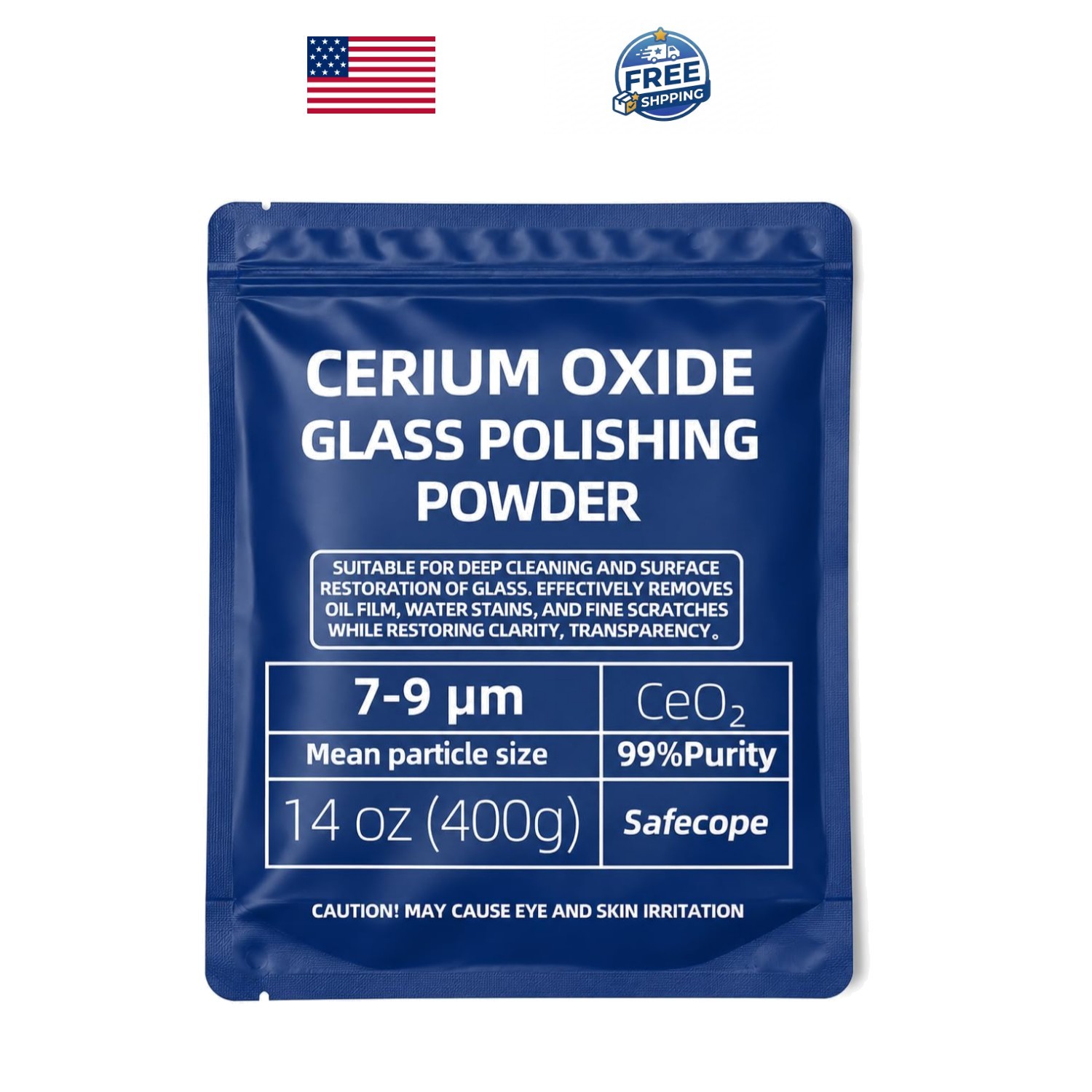 14 oz Glass Polishing Powder - Effective for Deep Cleaning & Surface Restoration