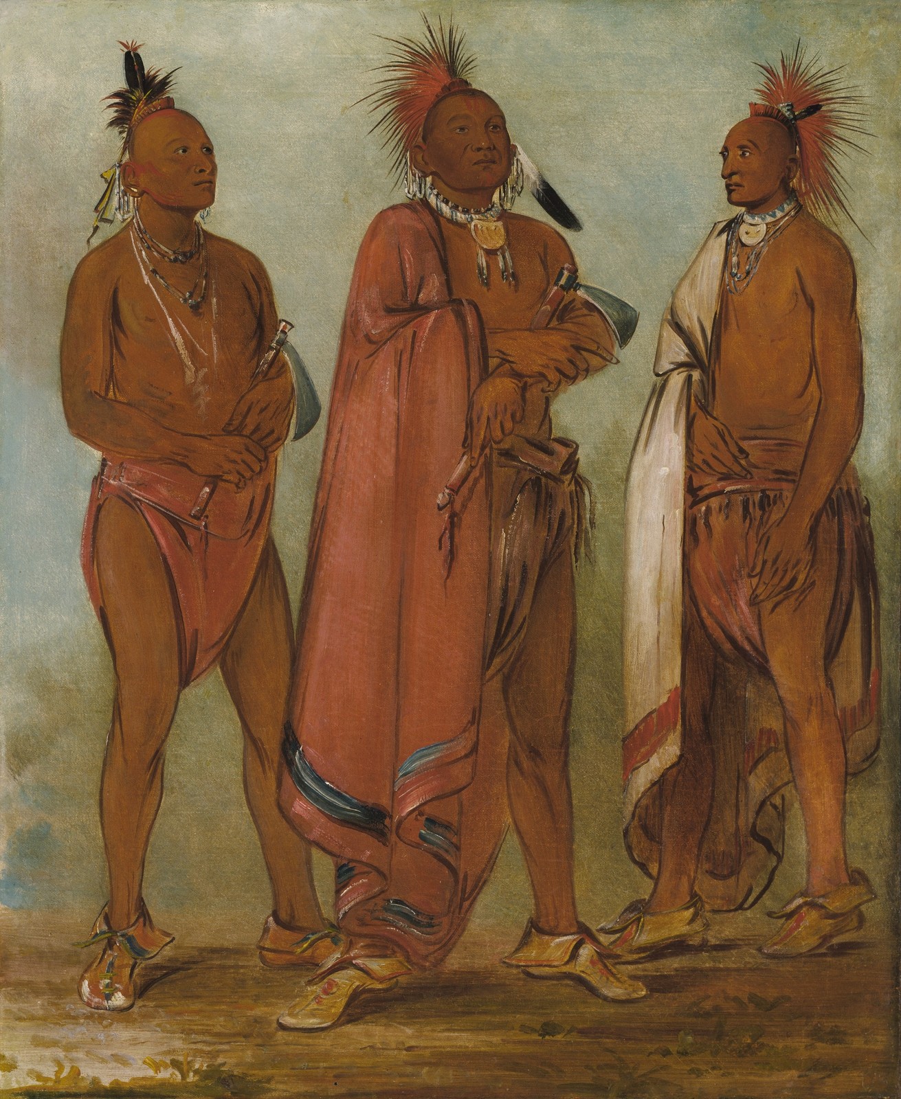 Three Distinguished Young Men 1830s Native American Vintage Photo Reprint Wall A