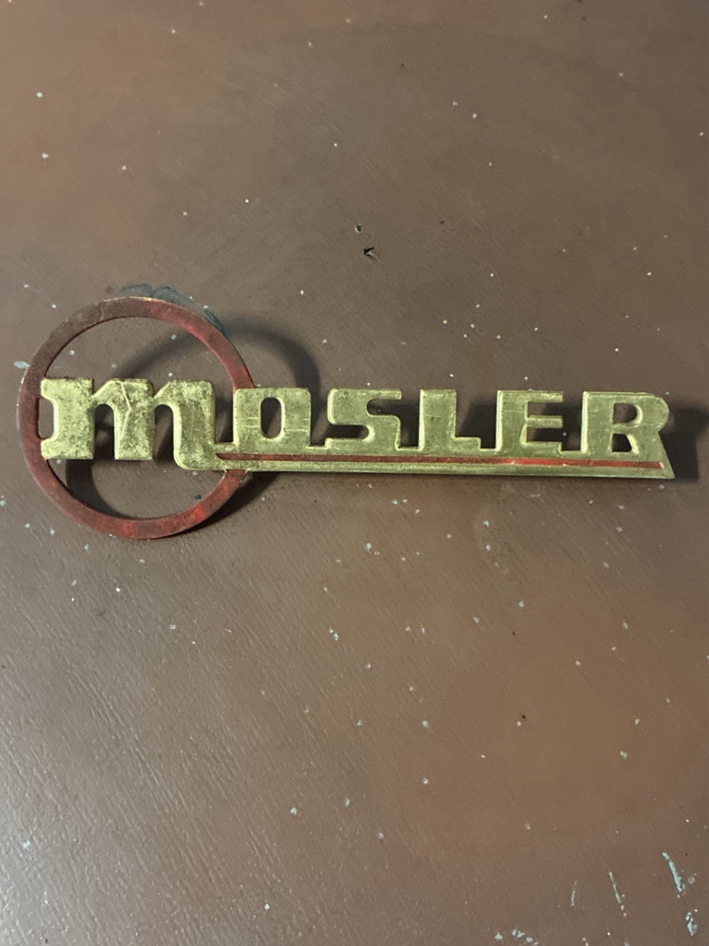 Vintage Brass Mosler Safe Logo