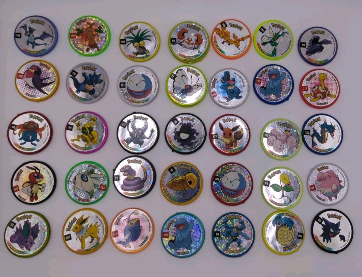 Nintendo Pokemon TAPS Crealaser Slammers Lot Of 35 Holographic - 2001