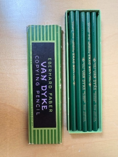 Vintage Eberhard Faber Van Dyke Green Pencils Set of 11 Original Box