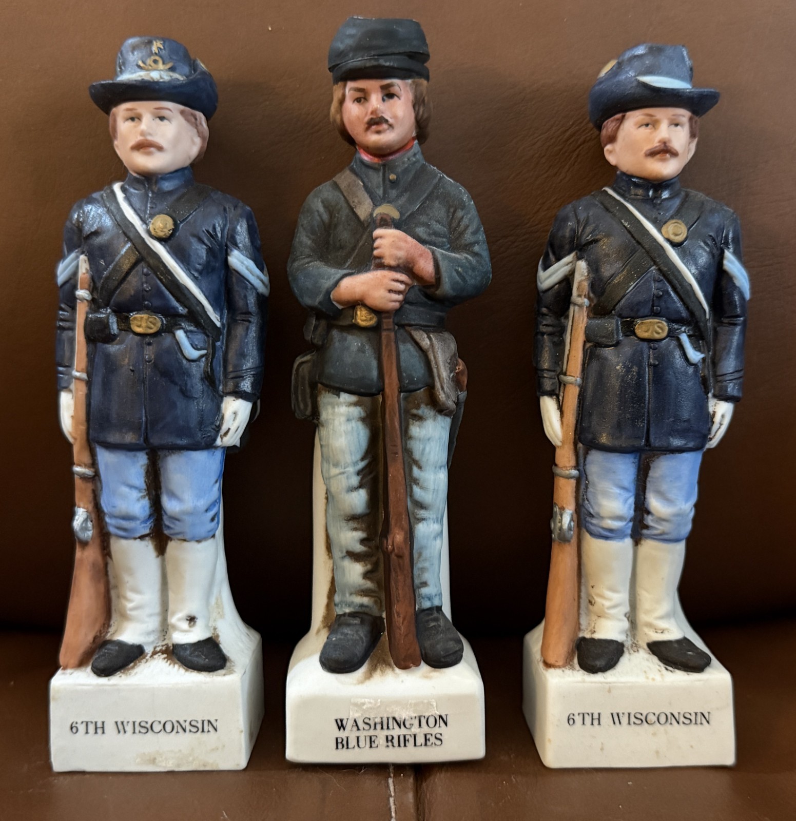 TWO VINTAGE 1975 6th WISCONSIN CORPORALS & ONE WASHINGTON BLUE RIFLES SOLDIER