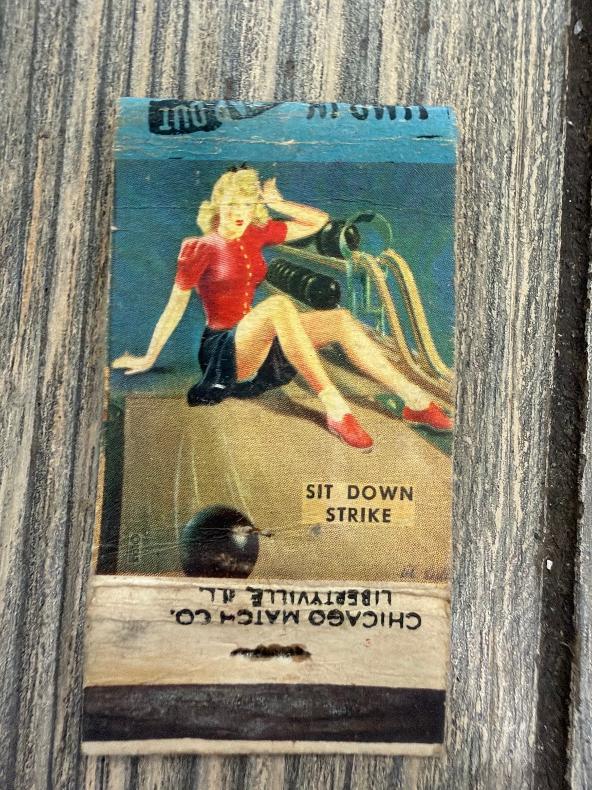 The Duck Inn Topeka Kansas 1940s Pin-Up Bowling Matchbook