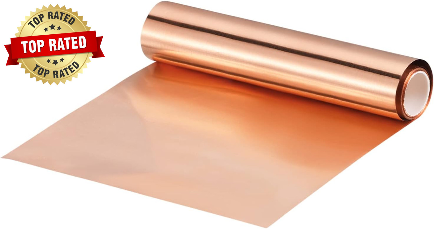 Copper Flashing Sheet Roll 3500Mm X 100Mm X 0.01Mm 99.9% Pure Copper Strip 4 X 1