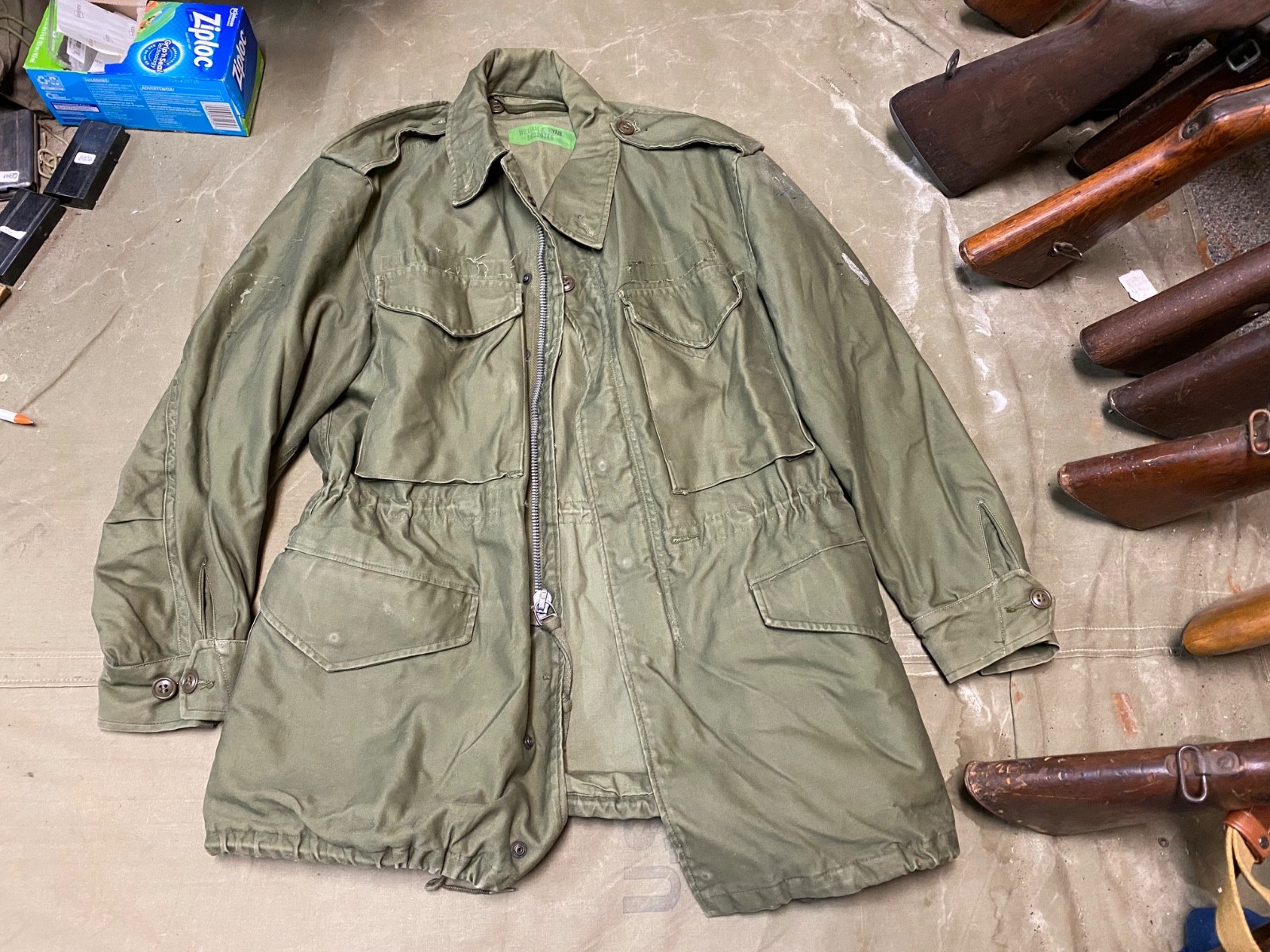 ORIGINAL POST WWII KOREAN WAR US ARMY M1951  COMBAT FIELD JACKET-NAMED