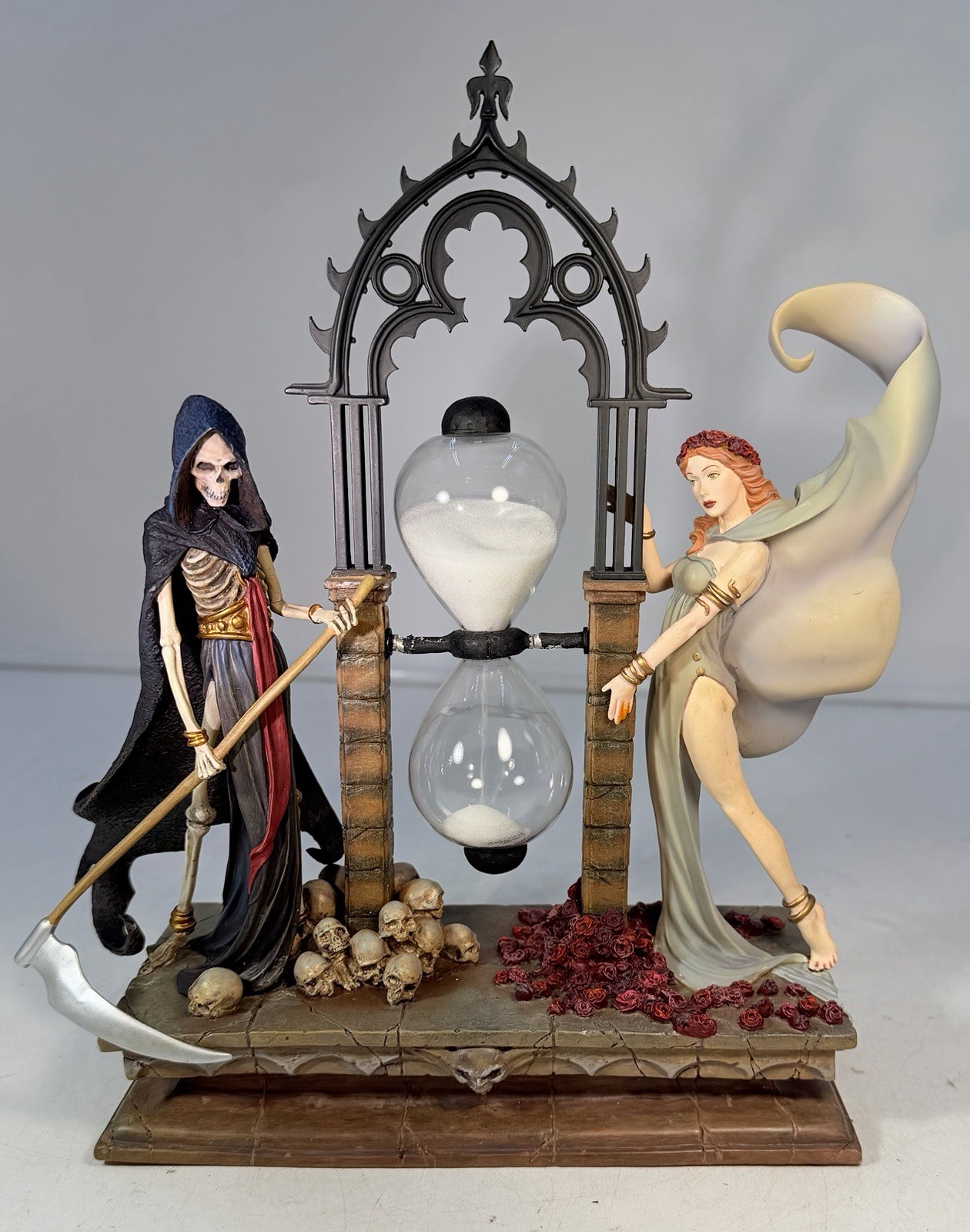 Rare Franklin Mint Sands Of Destiny Hourglass Goth Skulls Death Beauty Scythe