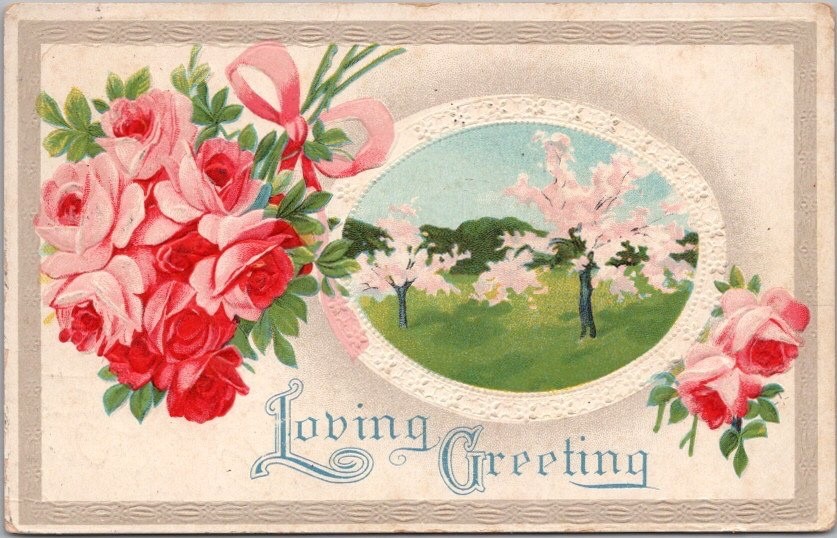 Vintage 1912 Valentine\'s Day Romance Greetings Postcard \