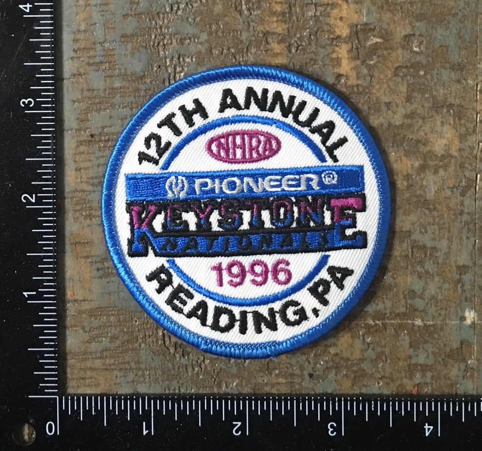 Vintage NHRA 12TH ANNUAL KEYSTONE NATIONALS 1996 Pennsylvania Drag Racing Patch