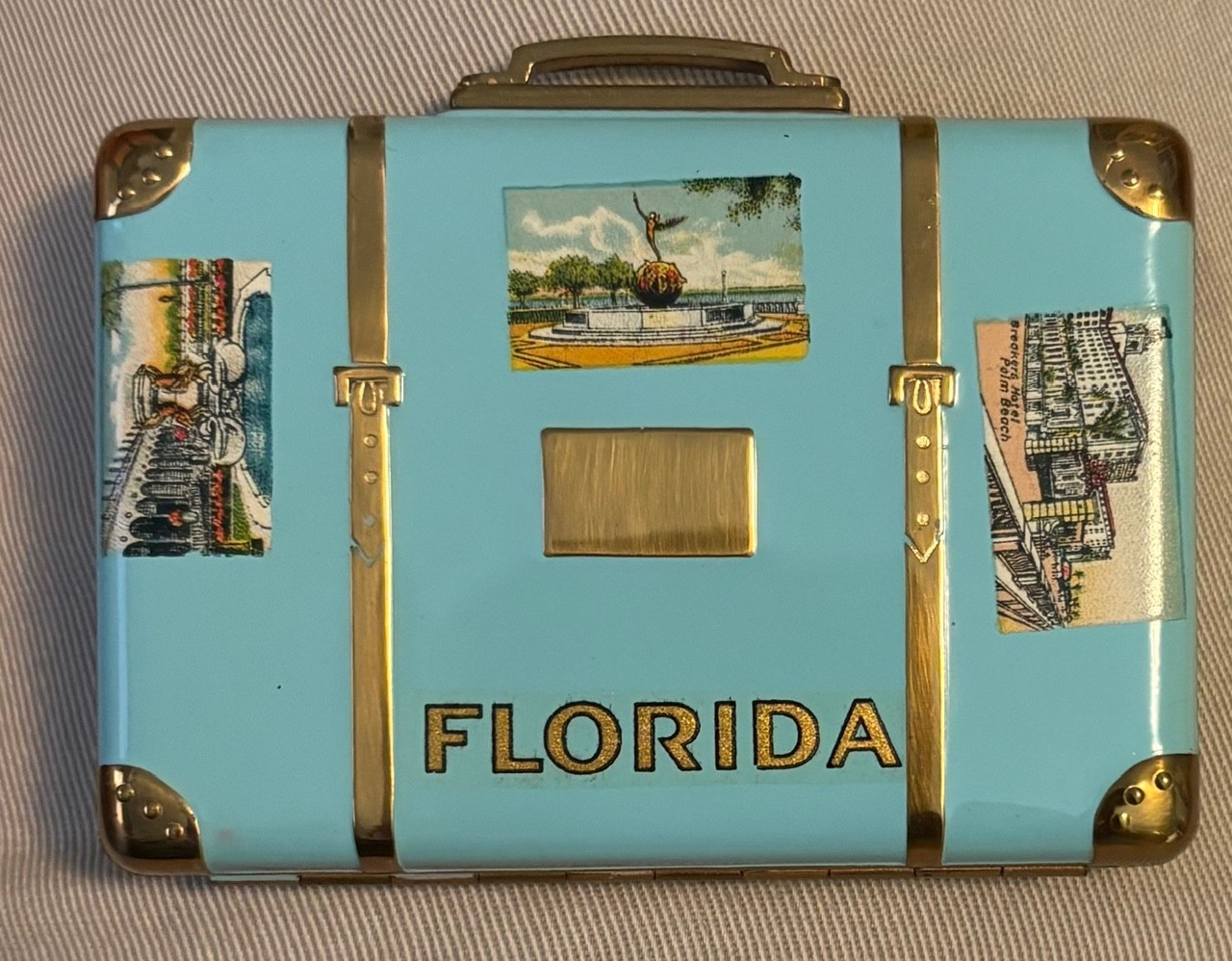 Vintage 1950s Florida Souvenir Suitcase Style Compact EXCELLENT/MINT