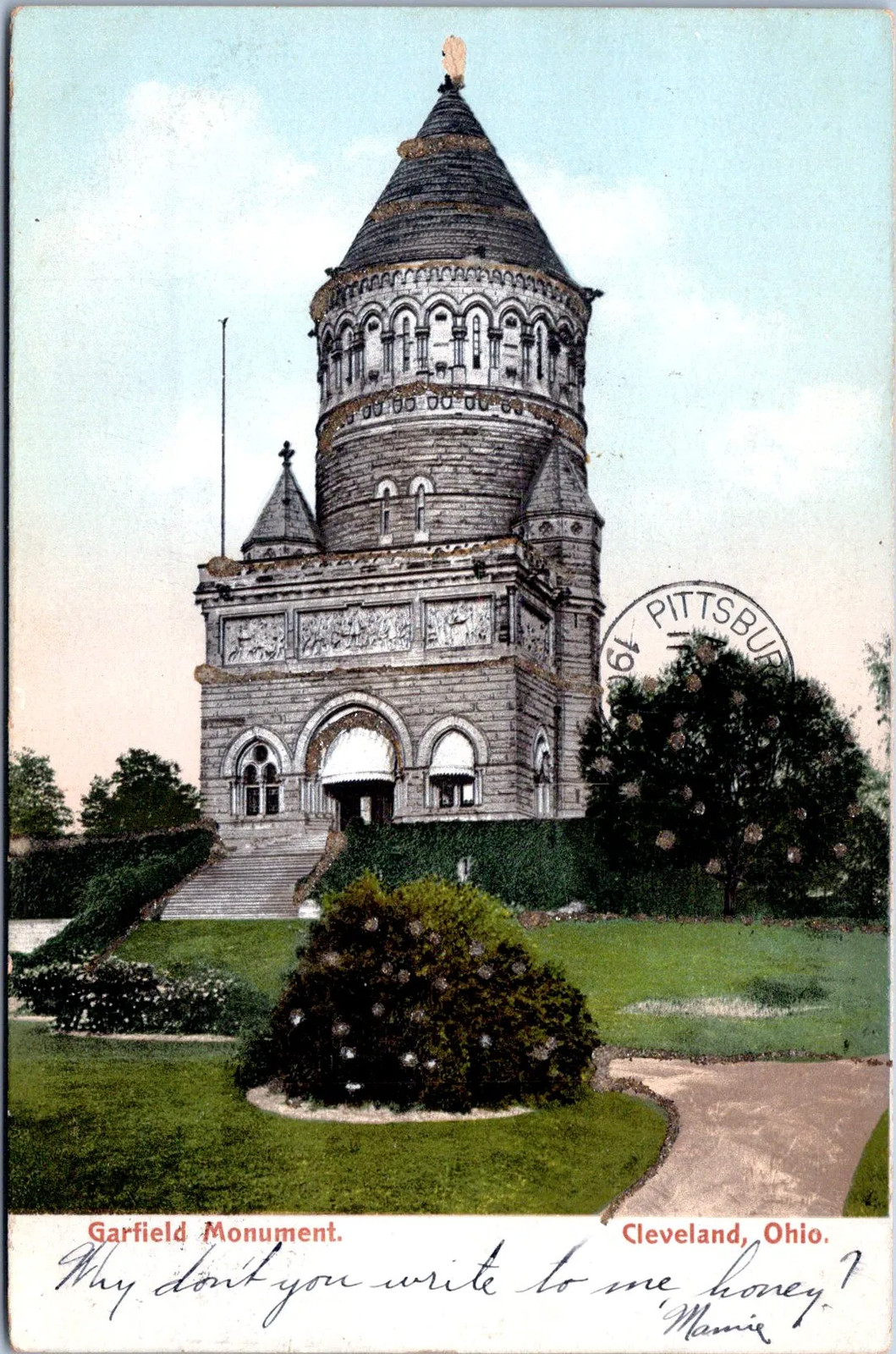 Cleveland, Ohio - Garfield Monument with Glitter 1906 Postcard
