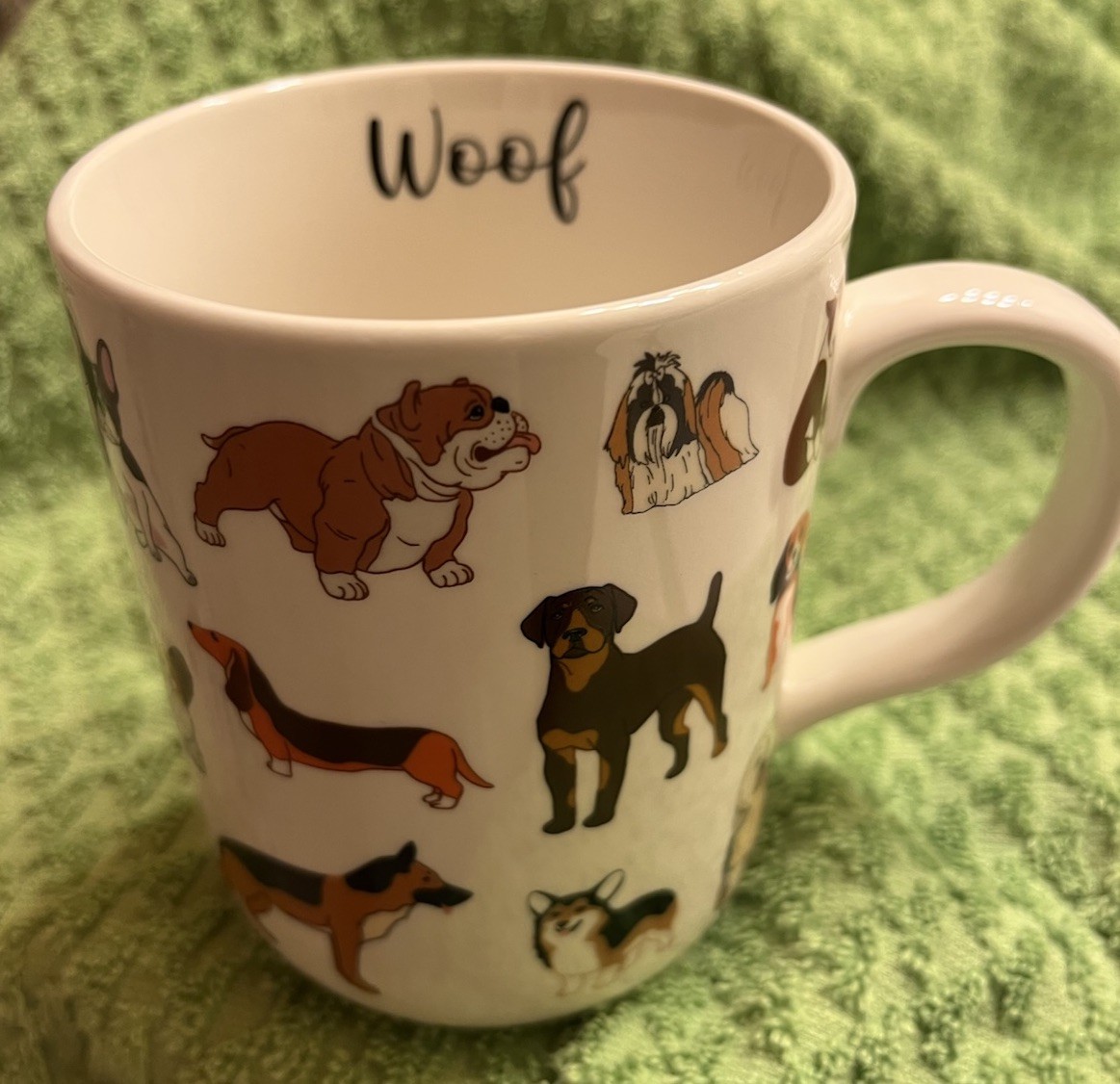 Mainstay “Woof” 16 Oz Mug Dogs All Over Mug